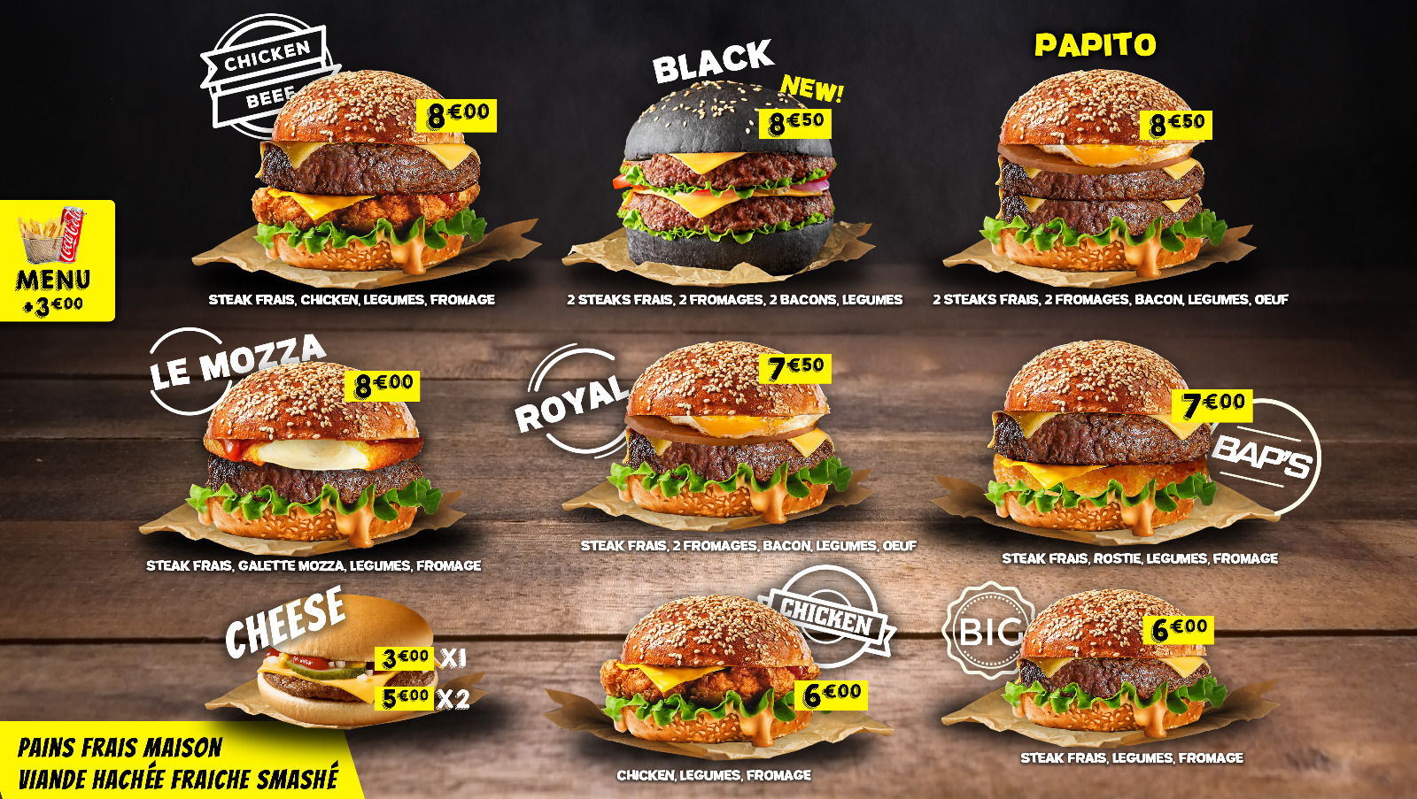 menu restaurant papito