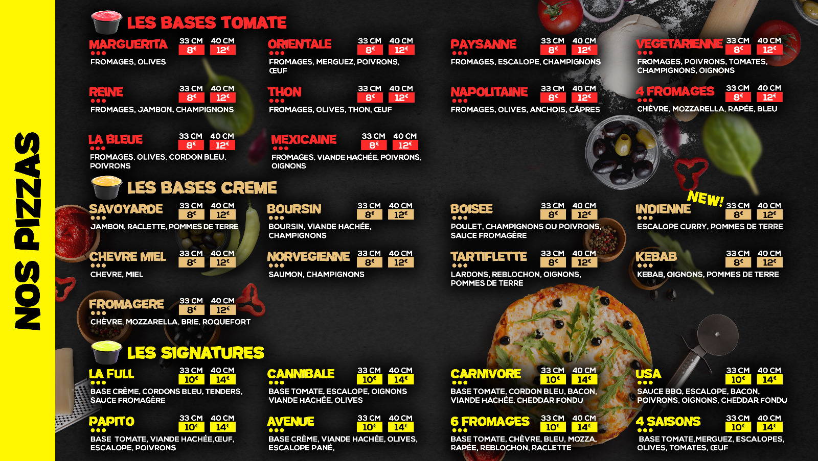 menu restaurant papito
